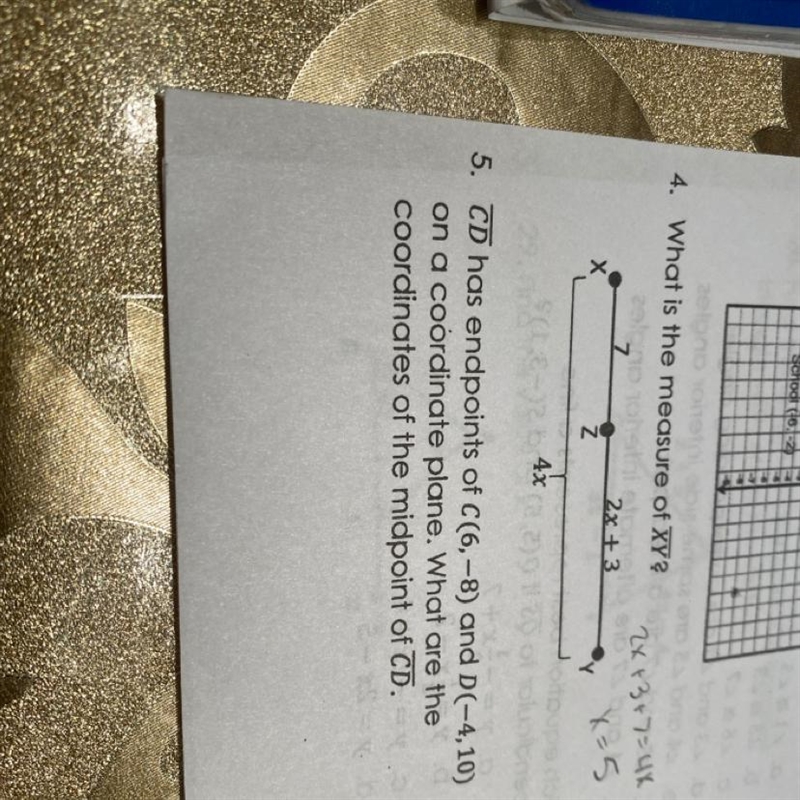 CD has endpoints C(6,-8) and D(-4,10) on a coordinate plane. What are the coordinates-example-1