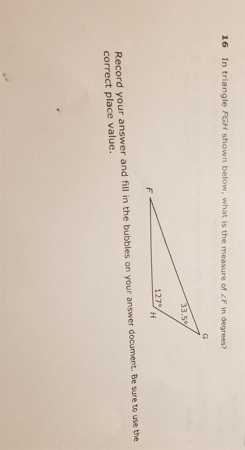 What is the measure of angle F in degrees and please explain step by step ​-example-1