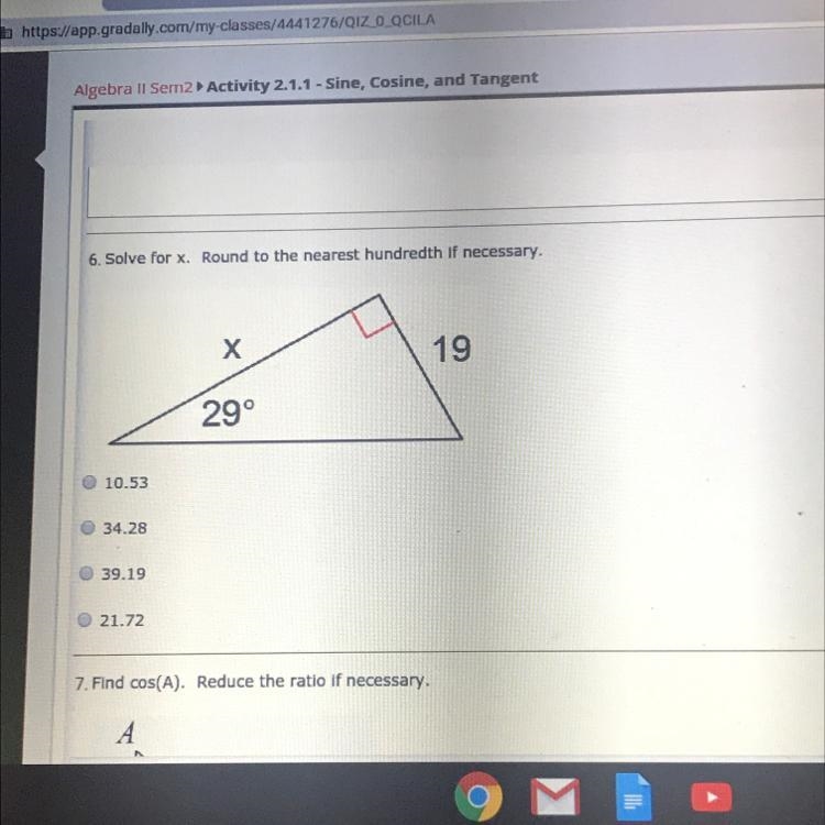 Solve for x. round to the nearest hundredth if necessary.-example-1