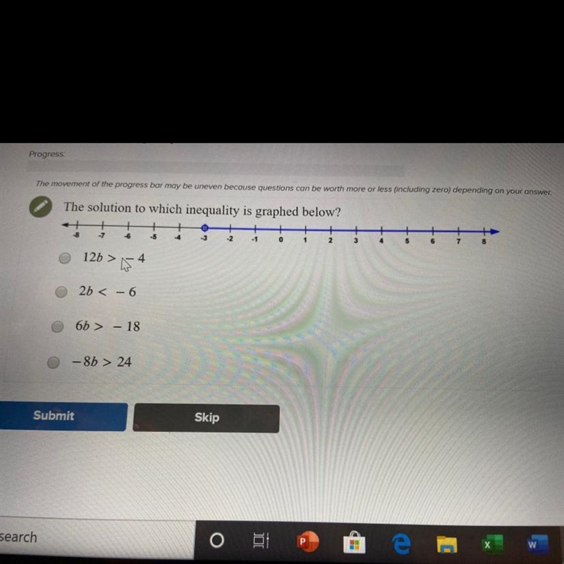 Which inequality is graphed below-example-1