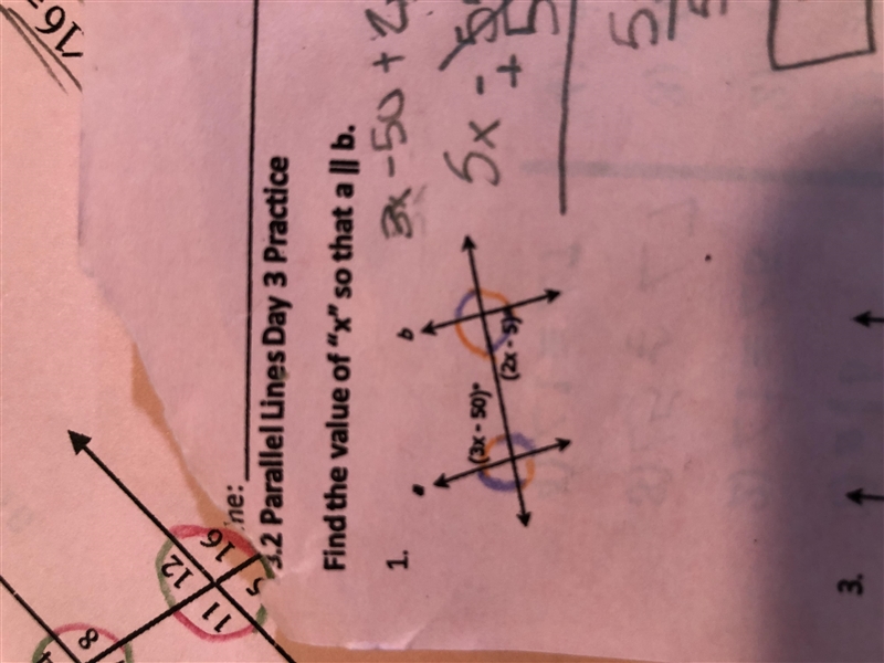 Find the value of “x” so that a parallel to b-example-1