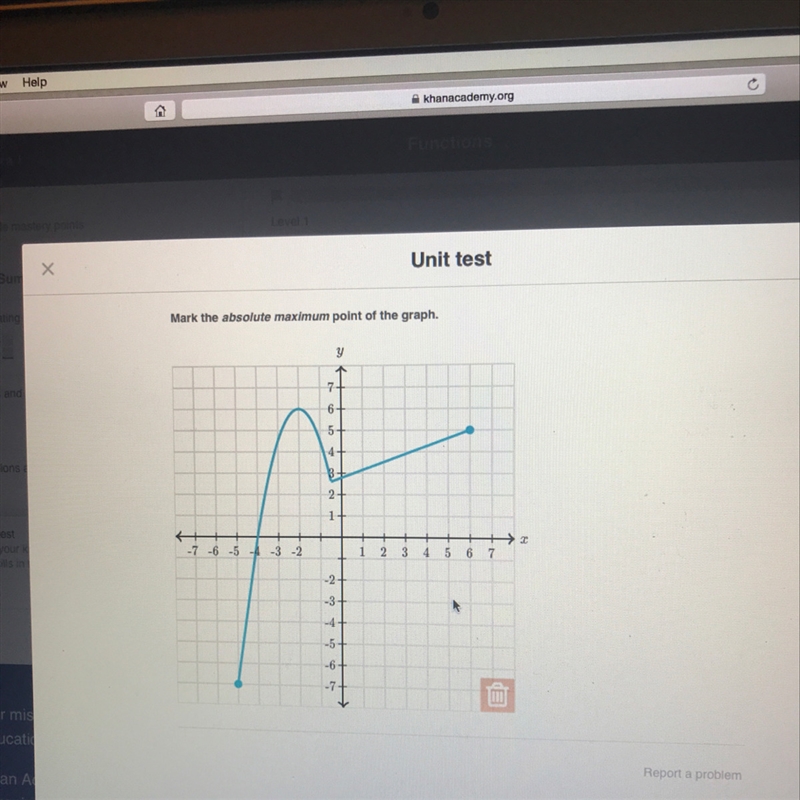 Mark the absolute maximum point of the graph-example-1