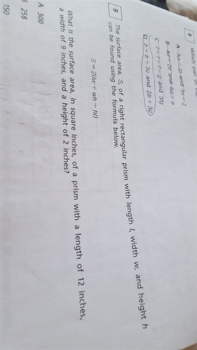 what is the surface area, in square inchis,of a prism with a length of 12 inches a-example-1