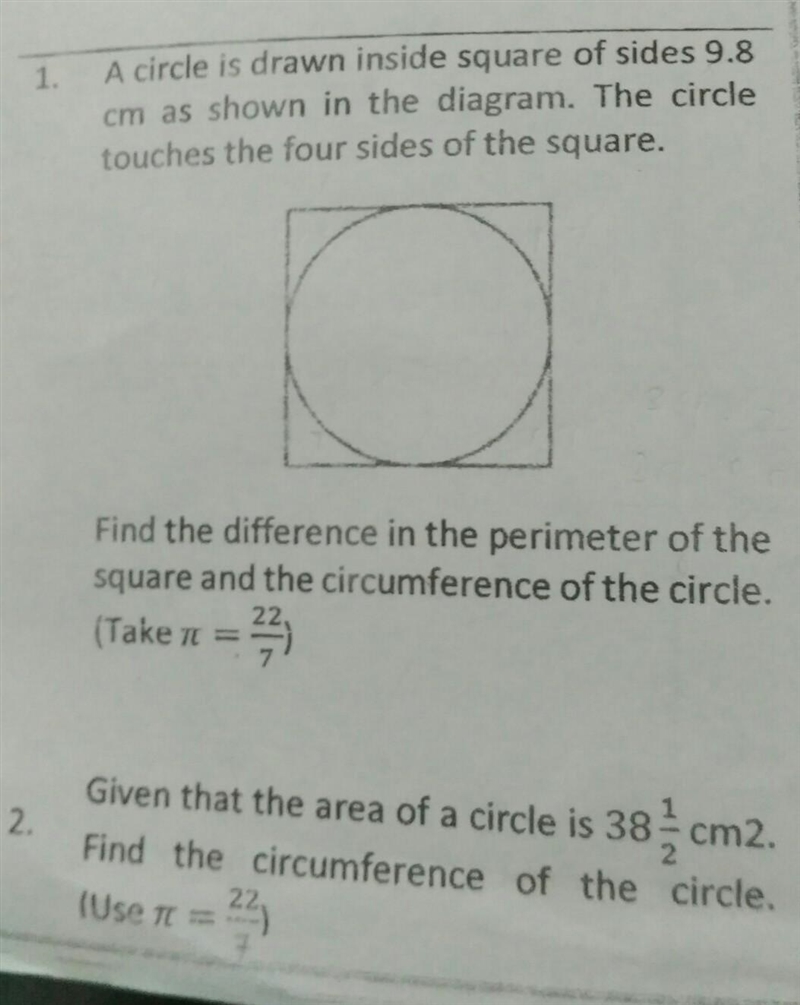 Please help me with question no.1 and 2. chapter ; circles​-example-1