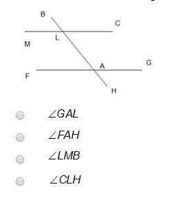 What angle pair is matched with ∠MLA to make alternate interior angles?-example-1