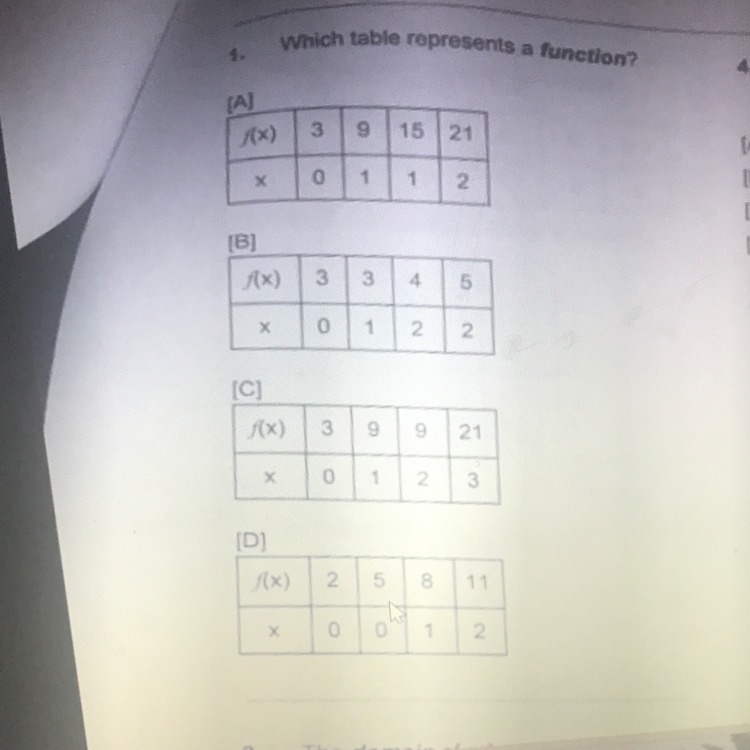 Which table represents a function-example-1