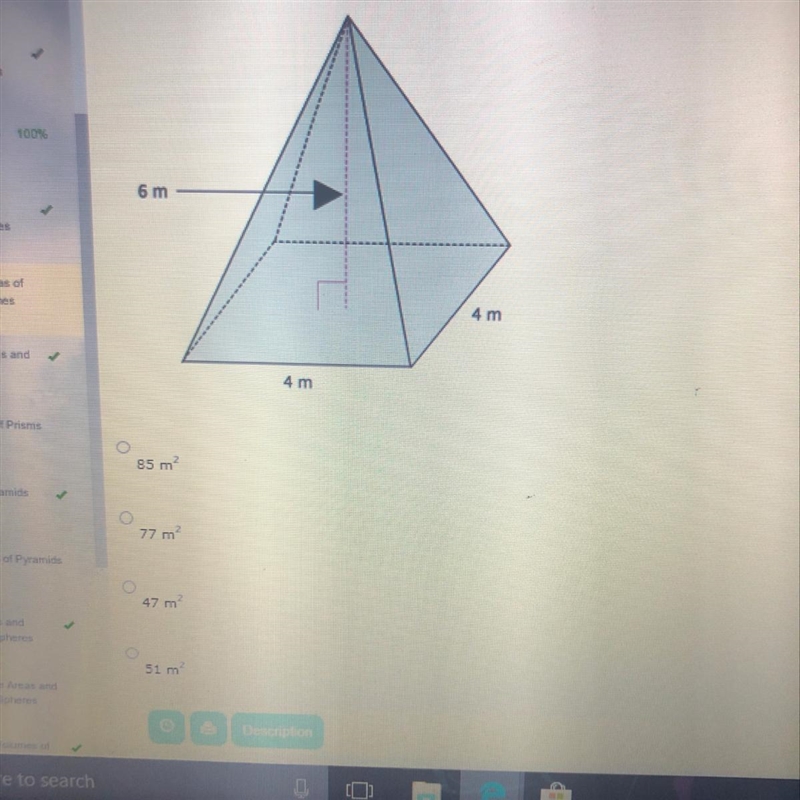 Find the lateral area of the pyramid to the nearest whole number.-example-1