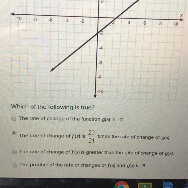 F(x)=5/6x+3 Which of the following is true-example-1