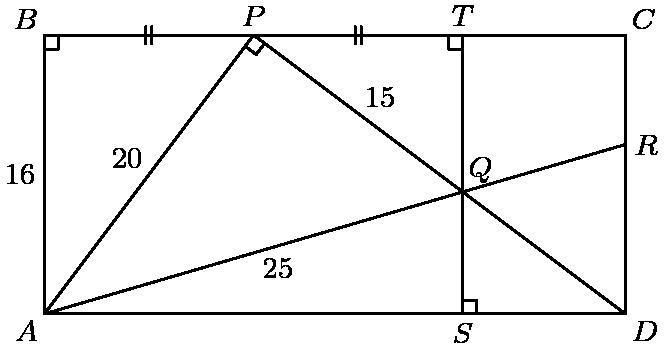 In rectangle $ABCD$, $P$ is a point on $BC$ so that $\angle APD=90^{\circ}$. $TS$ is-example-1