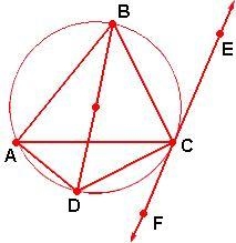 Match the following items. If ∠DBC = 40°, then 1. m∠ECB = 40 2. m = 80 3. m = 50 4. m-example-1