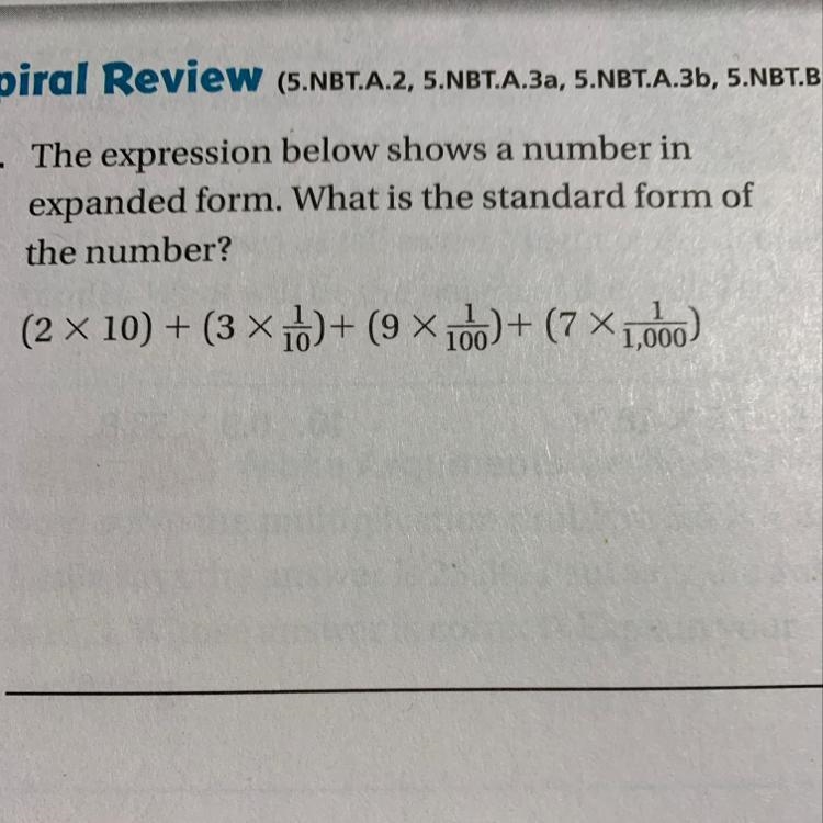 The expression below shows a number in expanded form. What is the standard form of-example-1