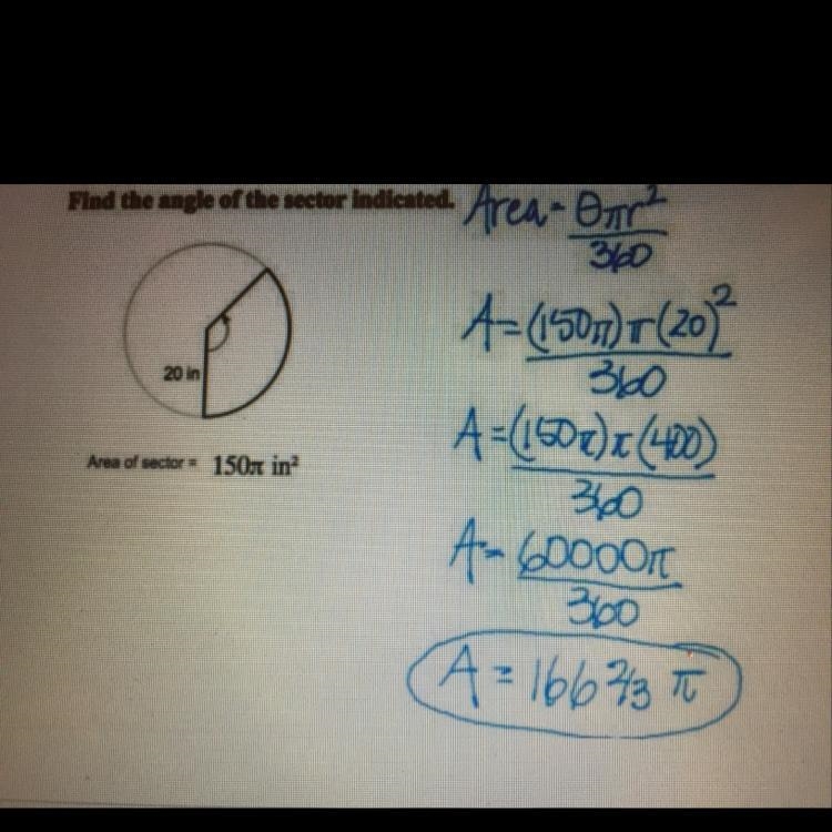 Find the angle of the sector indicated. Find the correct answer to the problem. A-example-1