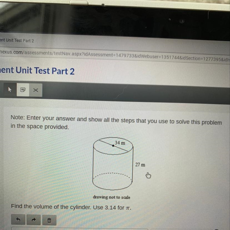 What is the volume of the cylinder use 3.14 for pi-example-1