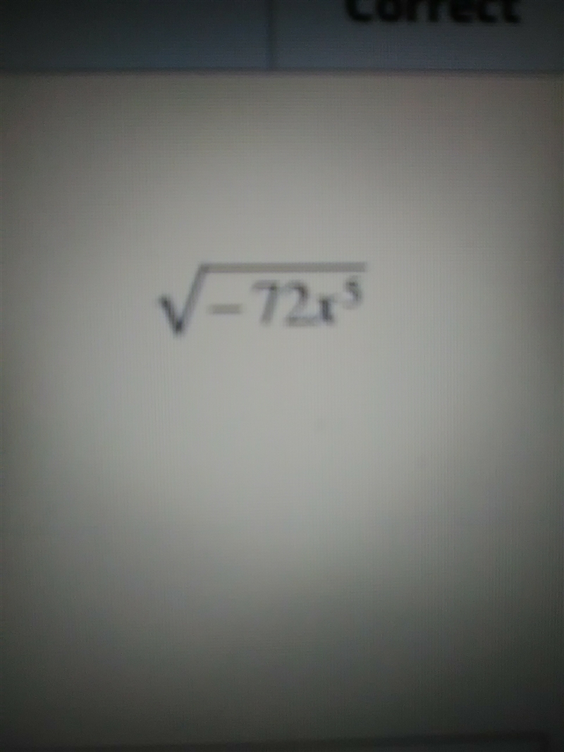 What is the square root of -72x to the 5th power-example-1