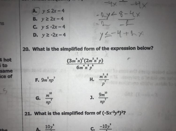 Need help on how to do number 20-example-1