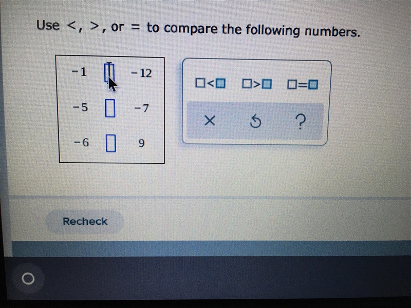 Is... -1 bigger or smaller than -12 -5 b or s than -7 -6 b or s than +9-example-1