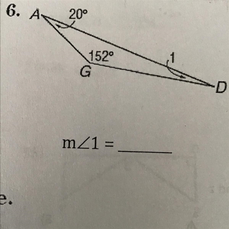 Find the measure of each numbered angle. So find the measure of angle 1 and please-example-1