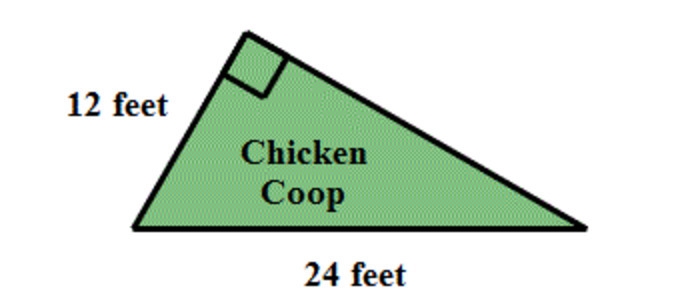 Kelly is making a triangular chicken coop as shown in the diagram below. She is going-example-1