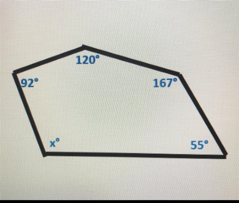 PLEASE HELP!! Find the value of the missing angle. Show all work.-example-1