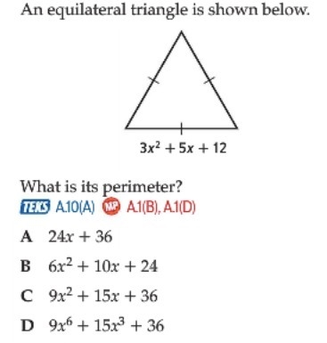 Need ASAP An equilateral triangle is shown what is the perimiter-example-1