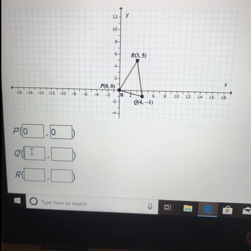 APQR is reflected about the x-axis, what are the coordinates of P, Q and R?-example-1