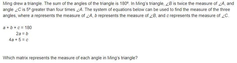 Ming drew a triangle. The sum of the angles of the triangle is 180º. (rest attached-example-1