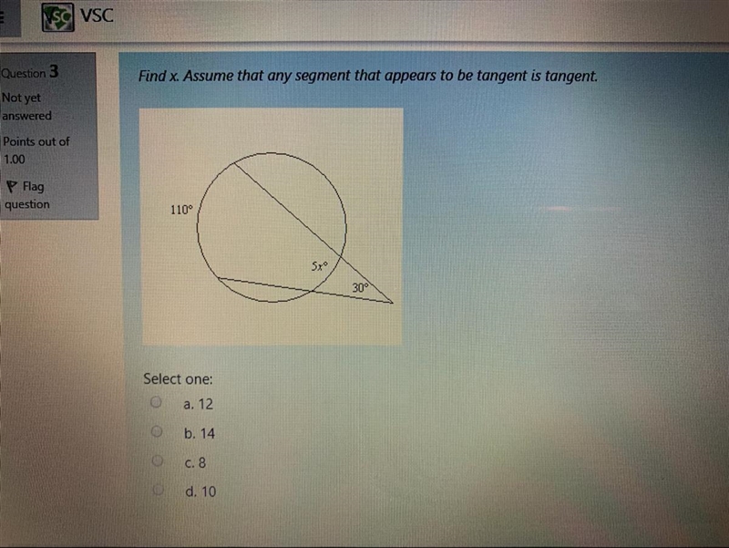 Find X. Assume that any segment that appears to be tangent is tangent-example-1