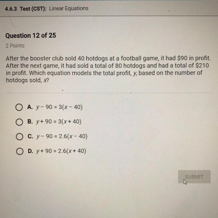 After the booster club sold 40 hotdogs at a football game, it had $90 in profit. After-example-1