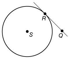 RQ is tangent to Circle S. Use the diagram below to find the measure of QRS. mQRS-example-1