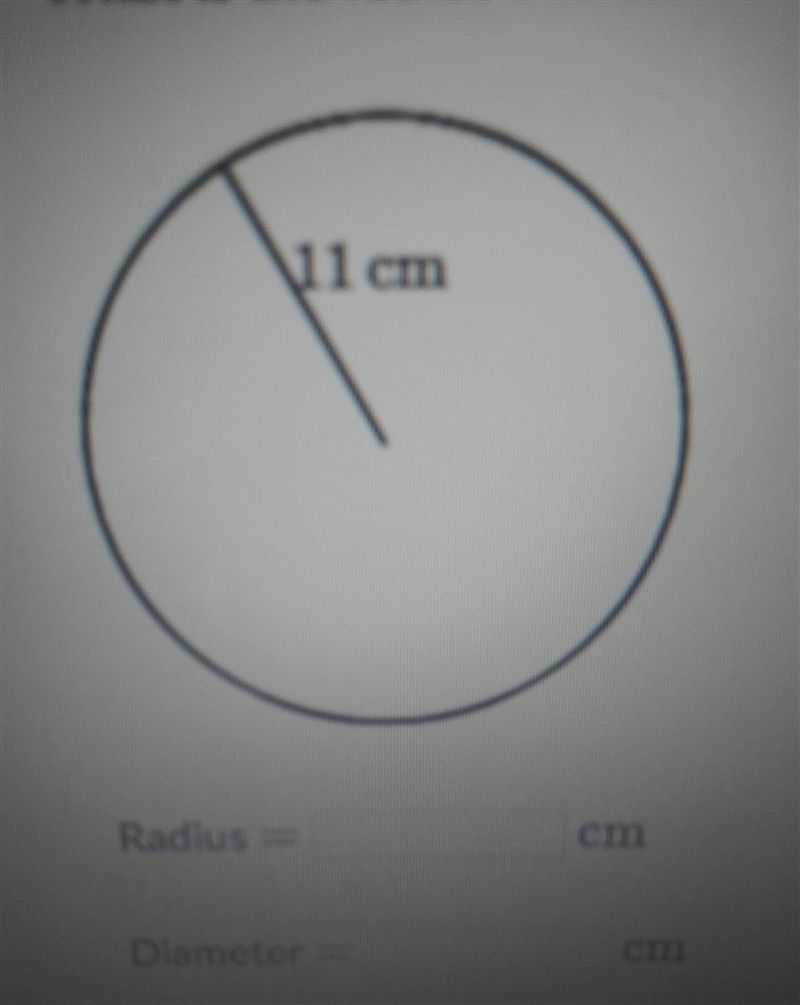 What is the radius and diameter of the following circle?​-example-1