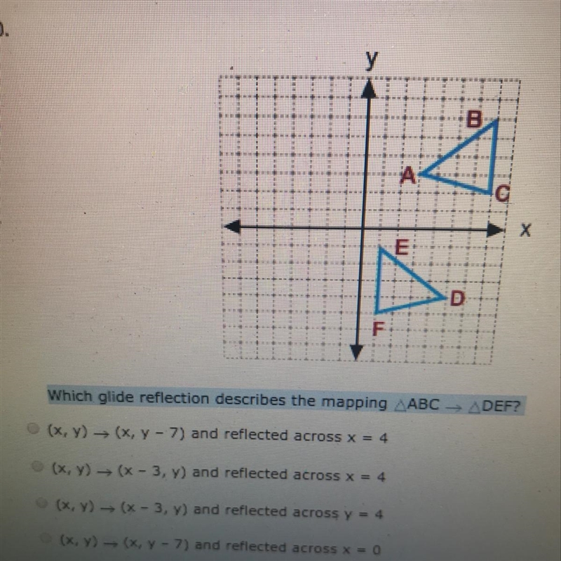 Which glide reflection describes the mapping Triangle ABC to DEF-example-1