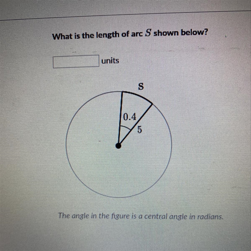 What is the length of arc S shown below?-example-1