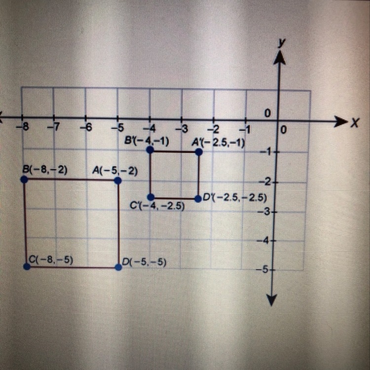 Rectangle A’B’C’D is the image of rectangle ABCD after a diliation what is the scale-example-1