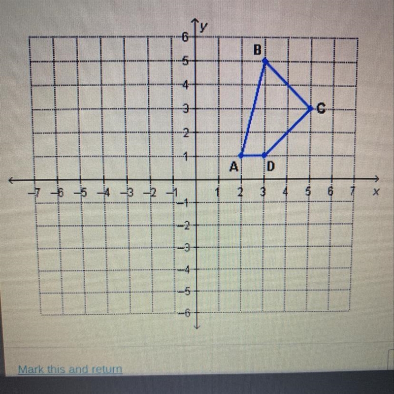 Which choice shows the coordinates of C’ if the trapezoid is reflected across the-example-1