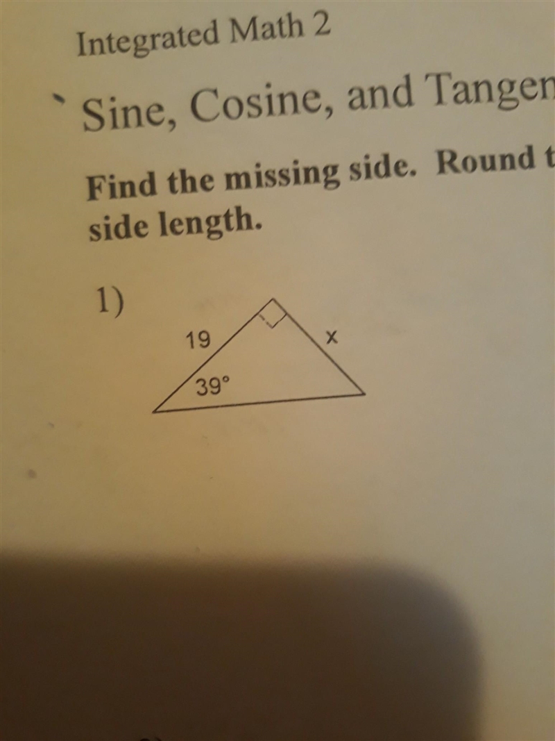 find the missing side. round to the nearest tenth. use pythagorean theorem to find-example-1