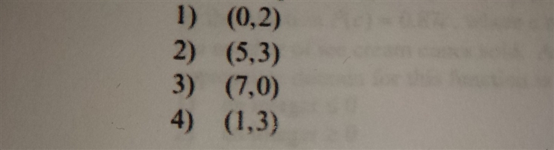 A function is defined as {(0,1),(2,3),(5,8),(7,2)}. Issac is asked to create one more-example-1