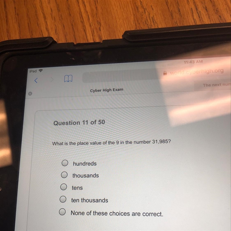 What is the place value of the 9 in the number 31,985?-example-1