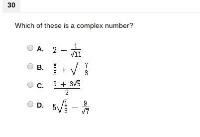 Which of these is a complex number?-example-1