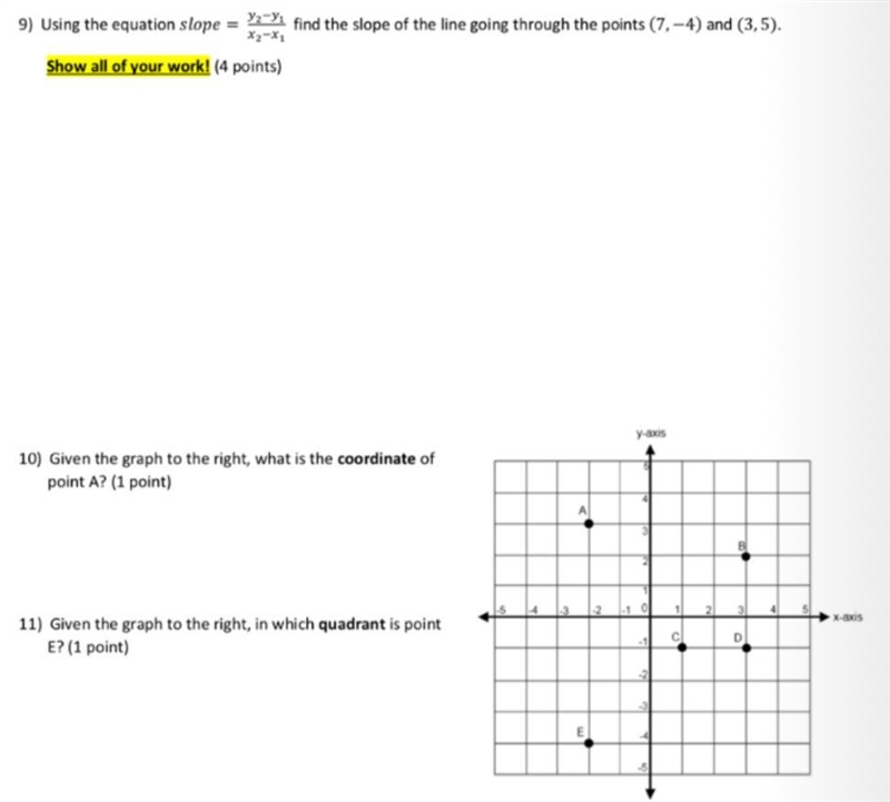 Help! Using the equation = 2−1 find the slope of the line going through the points-example-1