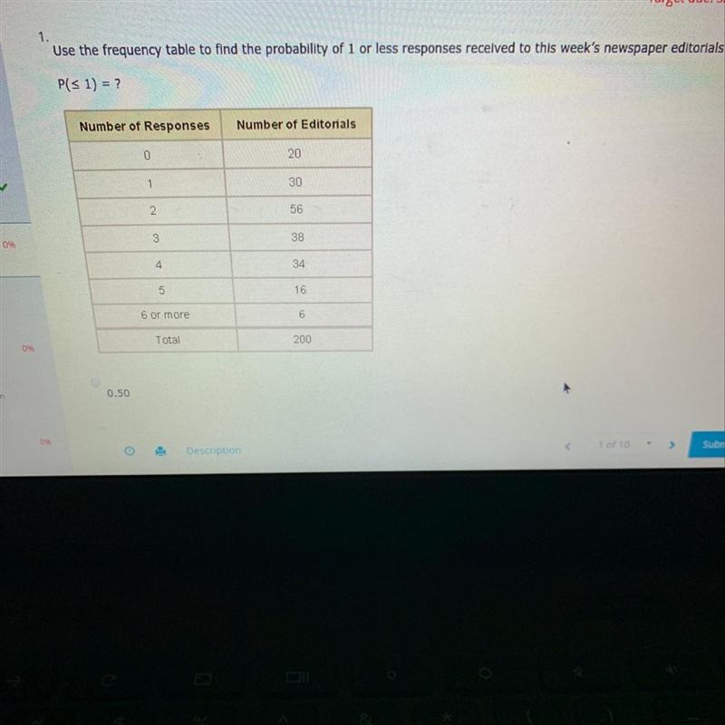 A) 0.50 B)0.70 C)0.75 D)0.25 Please help-example-1