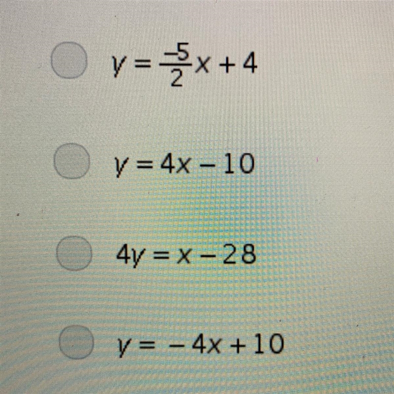 Which shows the equation of the line containing the point (4, 6) and having a slope-example-1