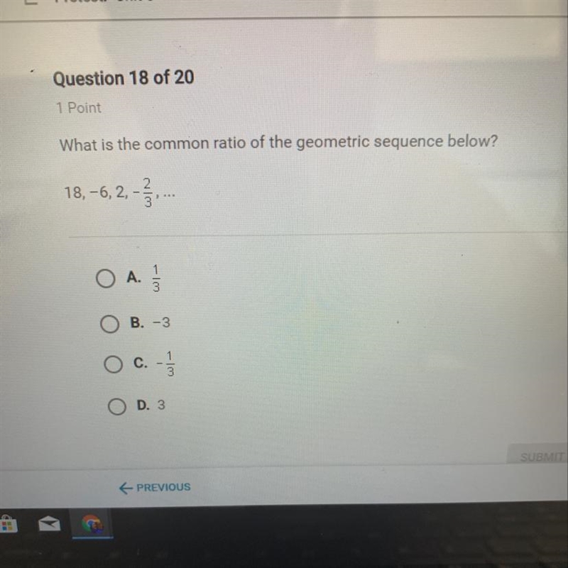 What is the common ratio of the geometric sequence below?-example-1