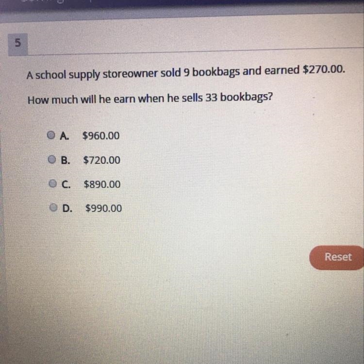 A school supply store owner sold 9 book bags and earned $270.00-example-1