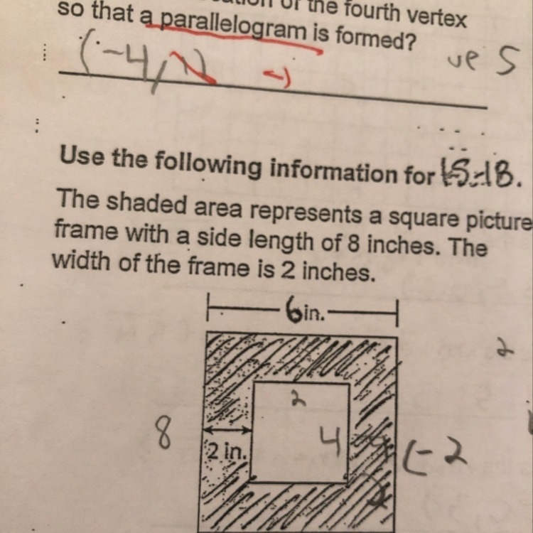 Find the area of the unshaded square-example-1