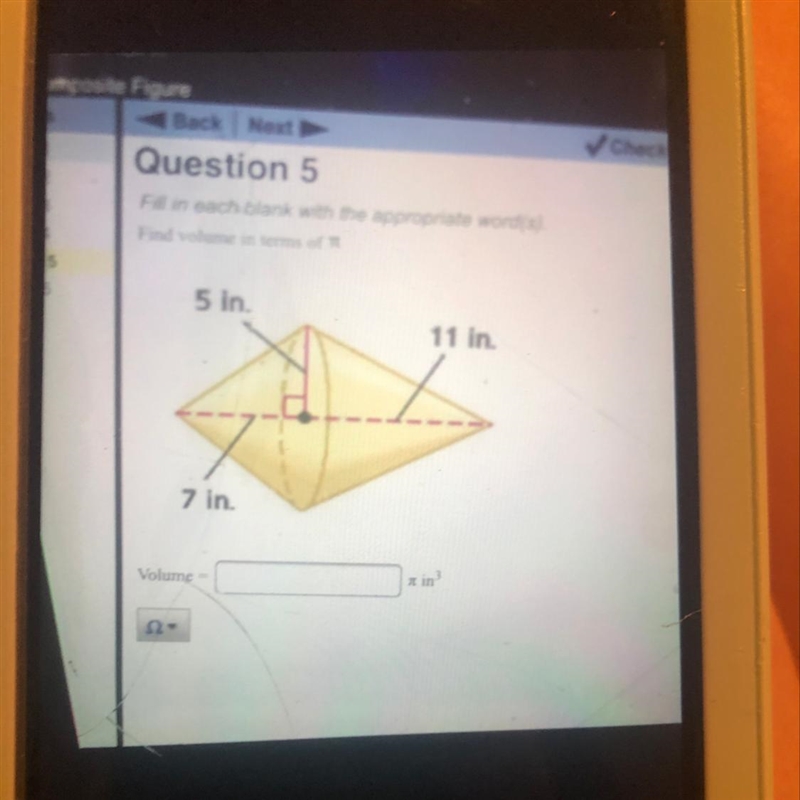 Find the volume in terms of pi-example-1