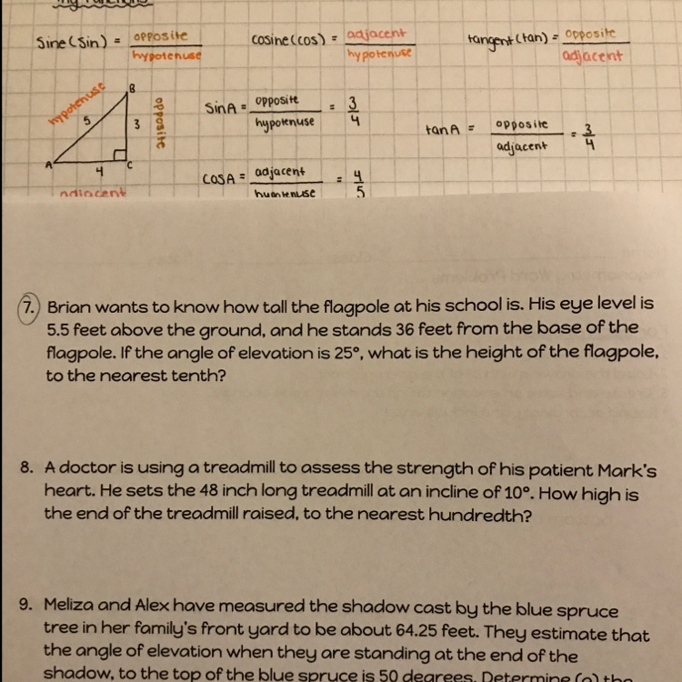 Solve missing side/angle, number 7 please-example-1