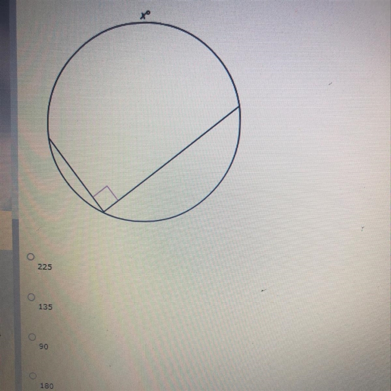 What is the value of x? Answer options: 225, 135, 90, 180-example-1