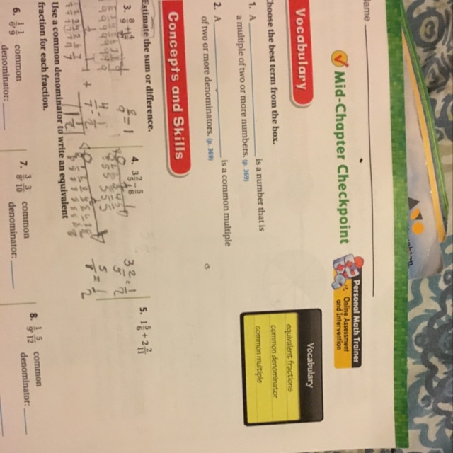 A Is a number that Is a multiple of two or more denominators.-example-1