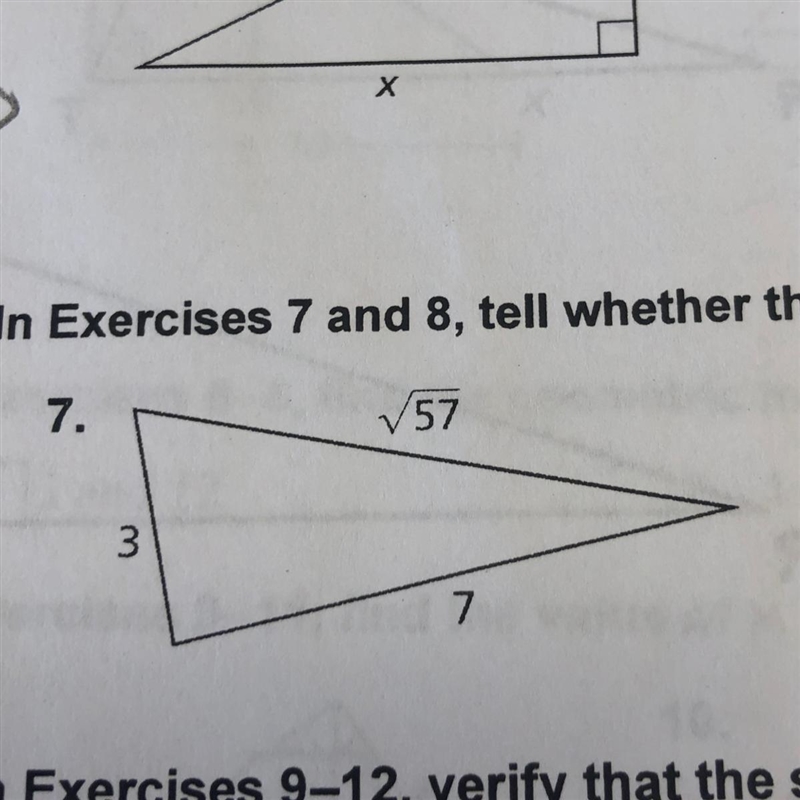 Is the triangle a right triangle-example-1