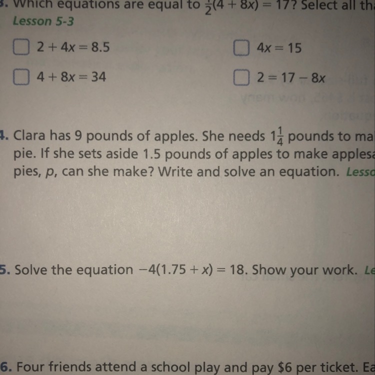 Which equations are equal to 1/2(4+8x) = 17? Select all that apply.-example-1